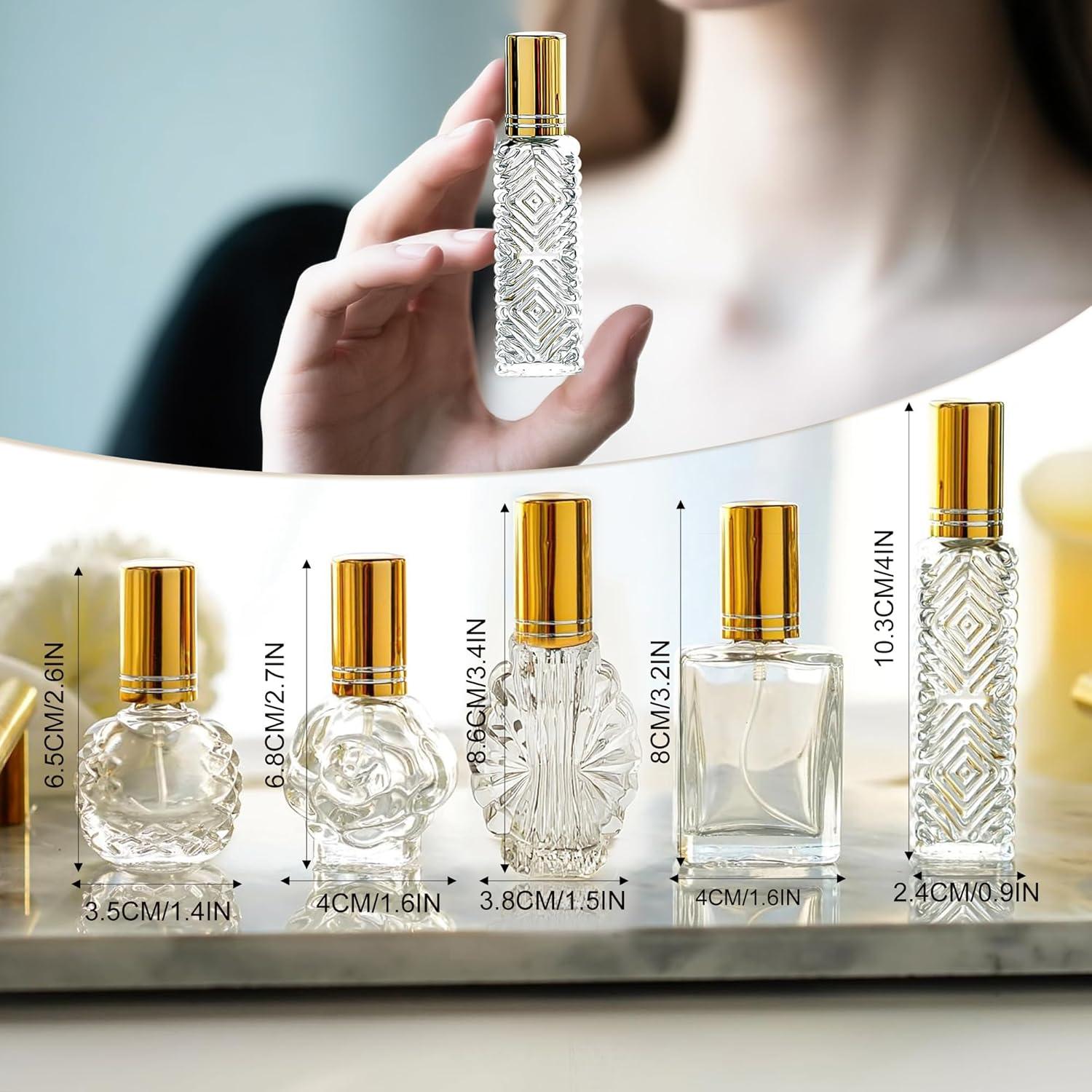 Set de 5 Botellas de Perfume de Vidrio H&D 15 ML Recargables