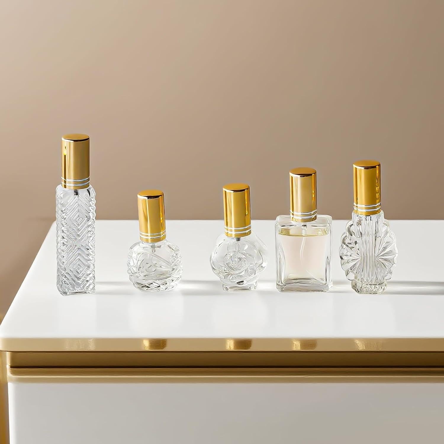 Set de 5 Botellas de Perfume de Vidrio H&D 15 ML Recargables