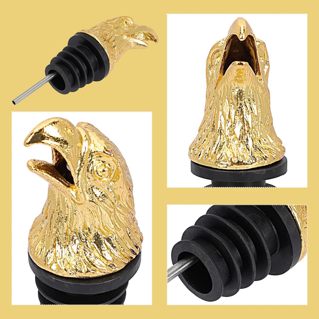 Aerador de Vino Kichvoe con Cabeza de Águila Dorado