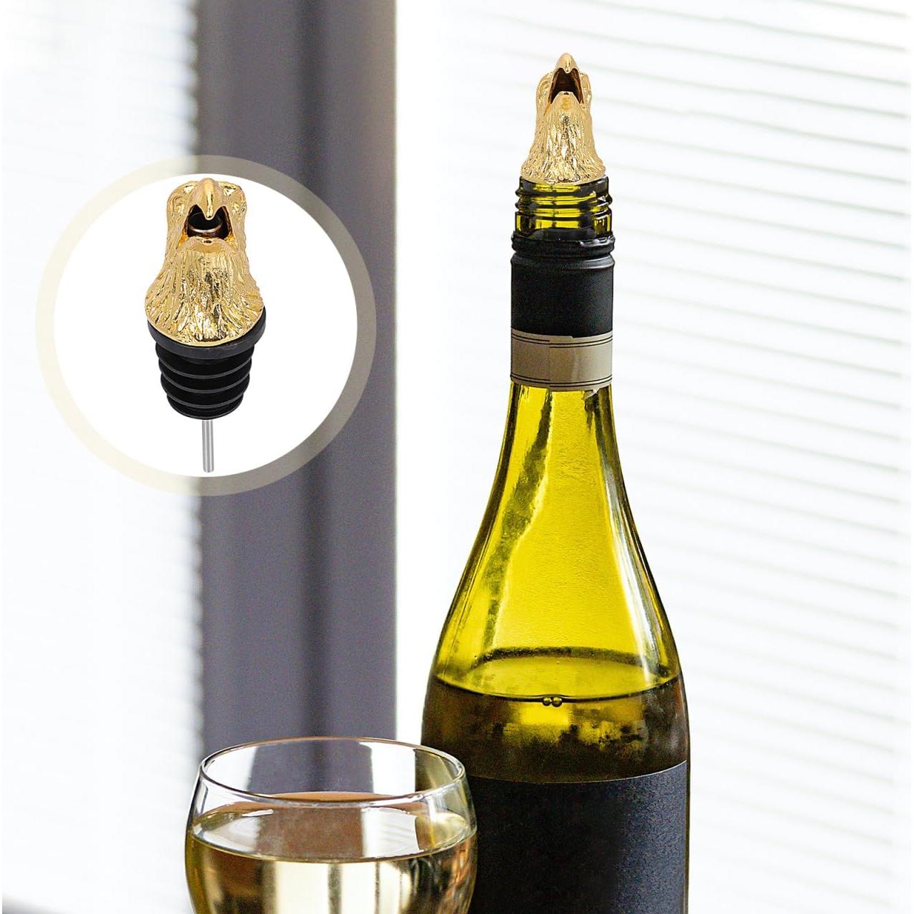 Aerador de Vino Kichvoe con Cabeza de Águila Dorado