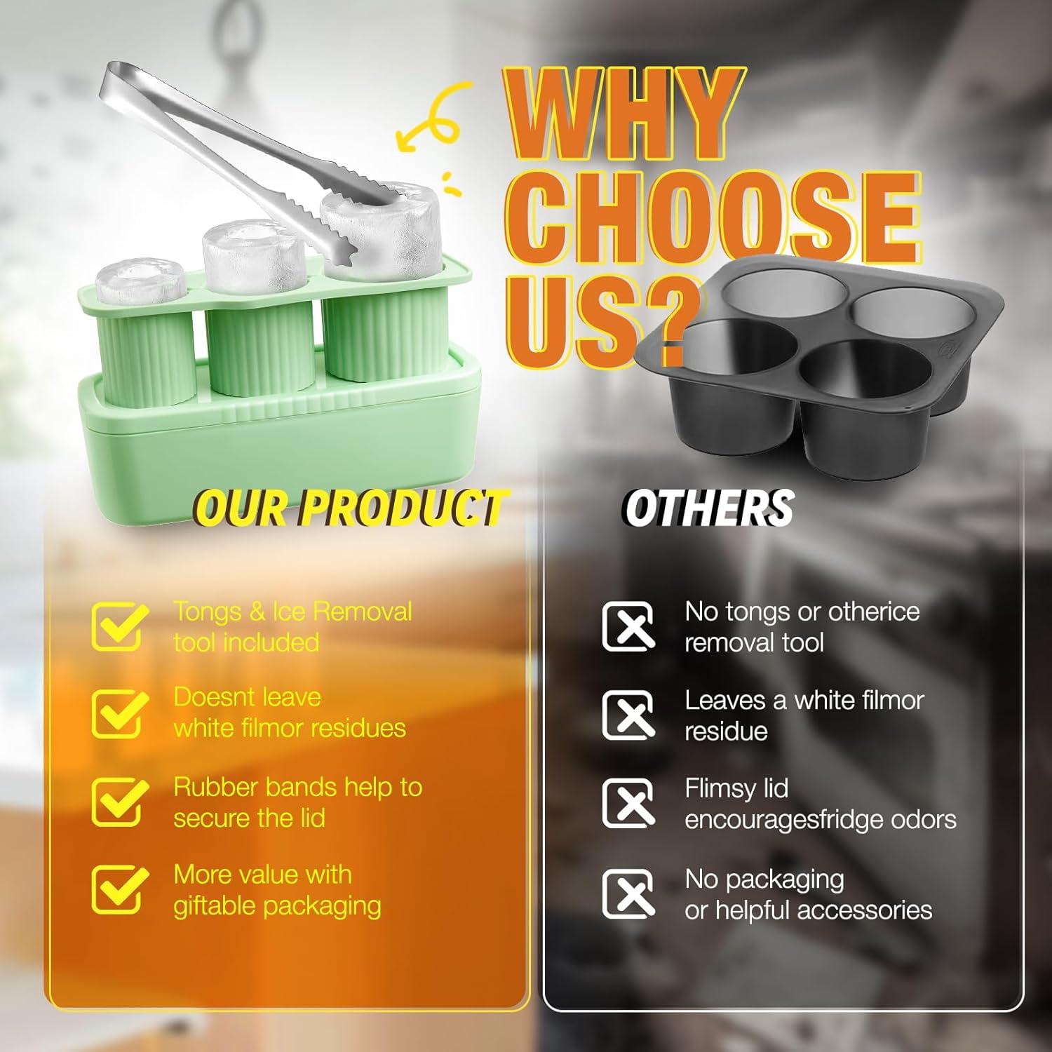 Molde de Hielo de Silicona QUOKOPSE para Taza 30-40Oz