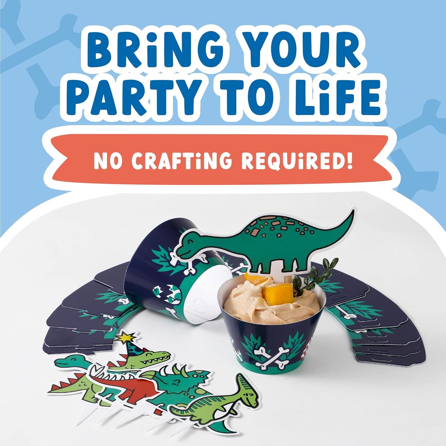 Decoraciones de Cupcakes de Dinosaurio ecoZen - 30 Piezas