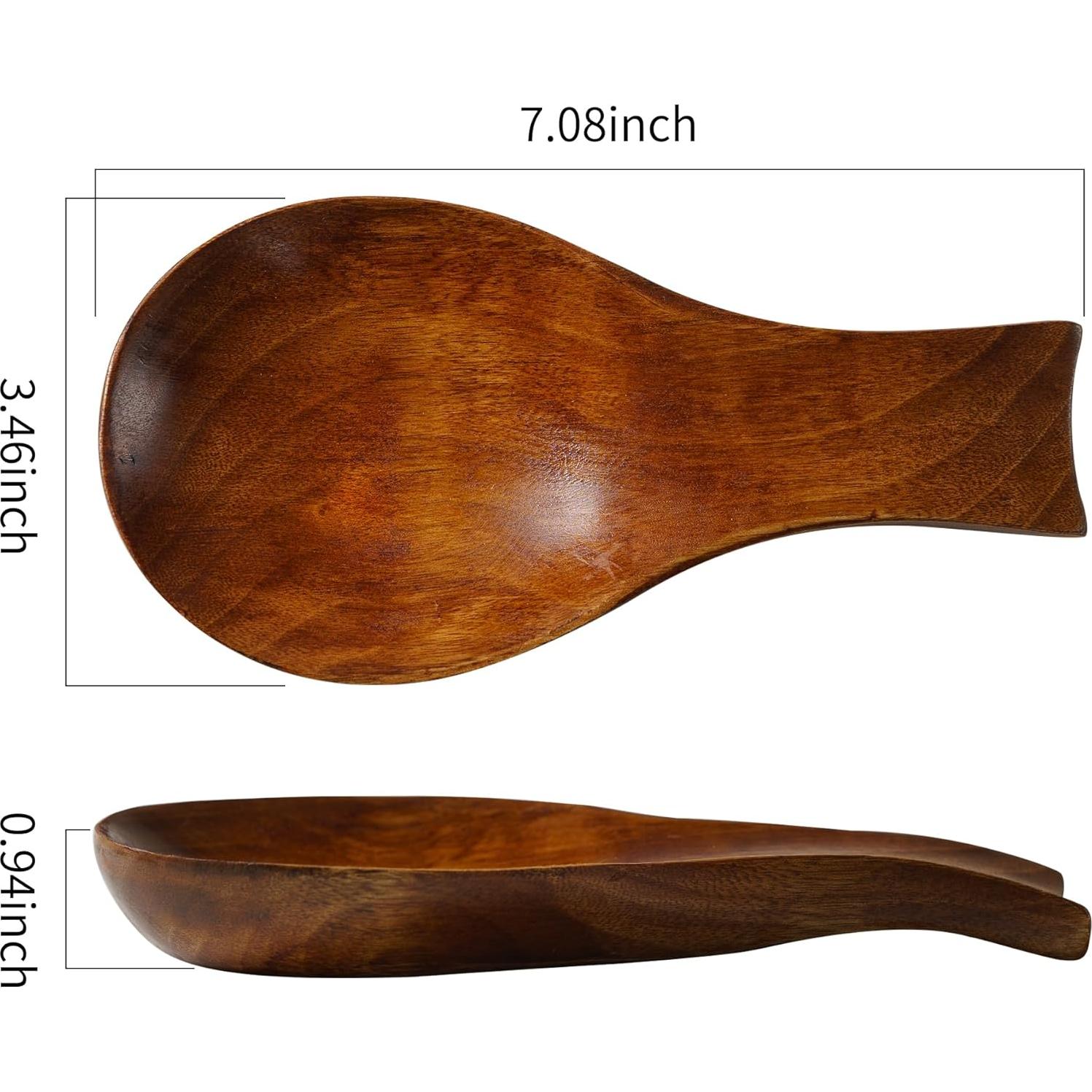 Soporte para cucharas de madera Tvvtuww largo - 19.2x10.4 cm