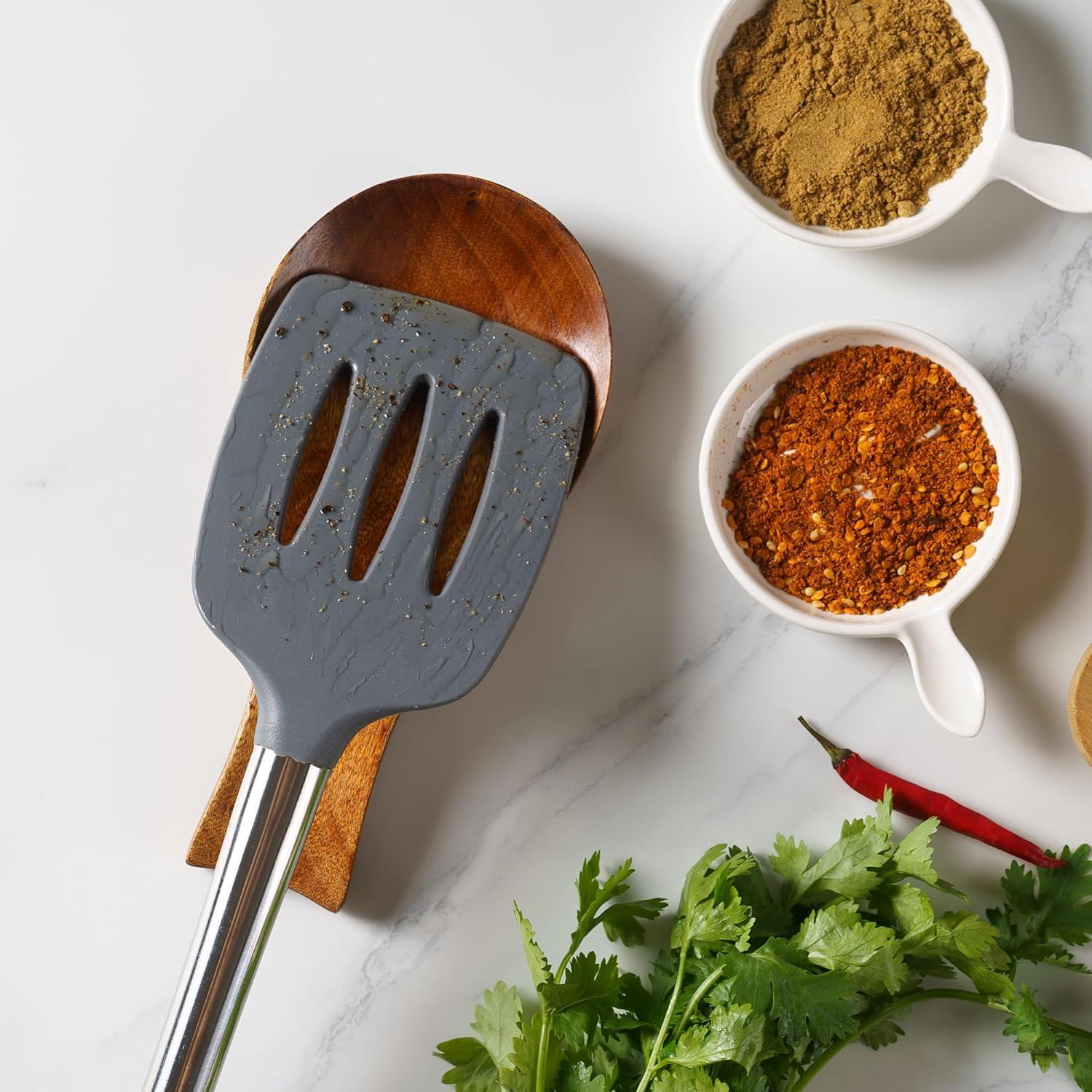 Soporte para cucharas de madera Tvvtuww largo - 19.2x10.4 cm