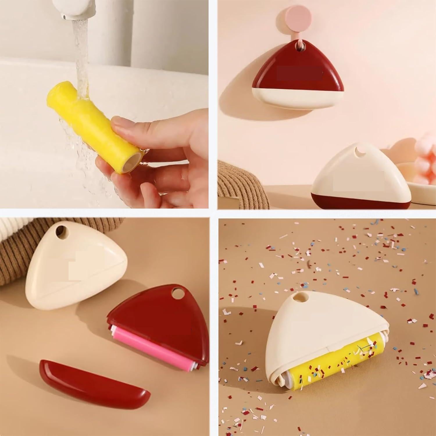 Rodillo de Pelusa Reutilizable para Mascotas - 4 Pack Rojo Blanco