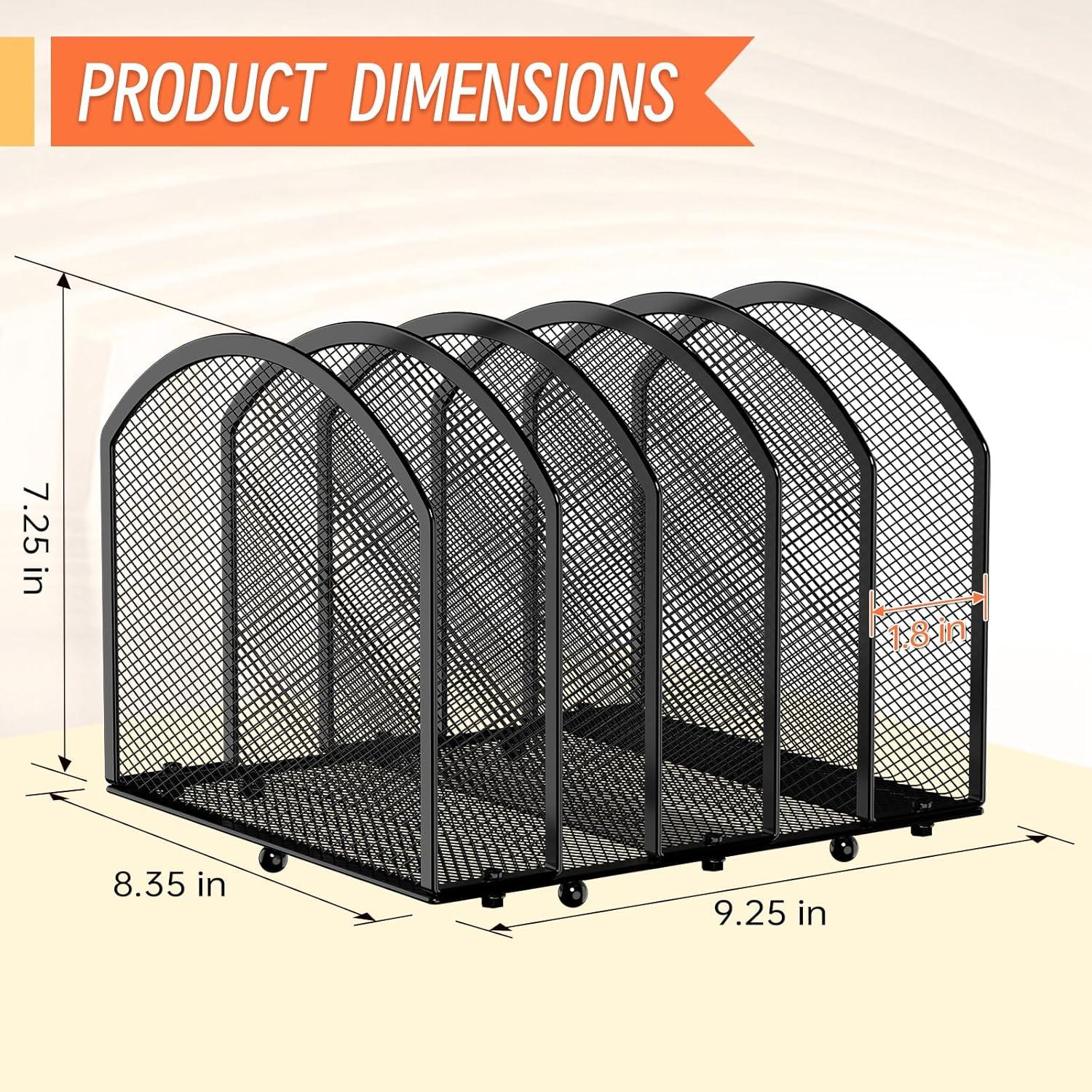 Organizador de Archivos de Escritorio MINDEPOT 5 Secciones Negro