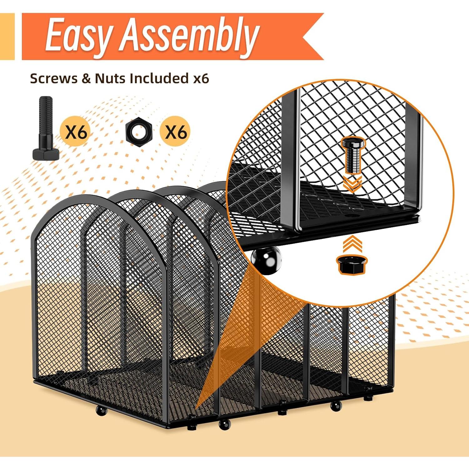 Organizador de Archivos de Escritorio MINDEPOT 5 Secciones Negro