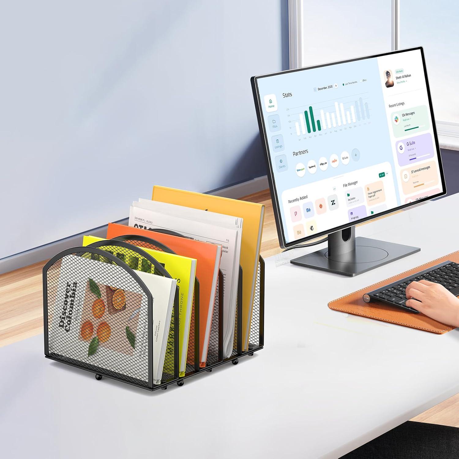 Organizador de Archivos de Escritorio MINDEPOT 5 Secciones Negro