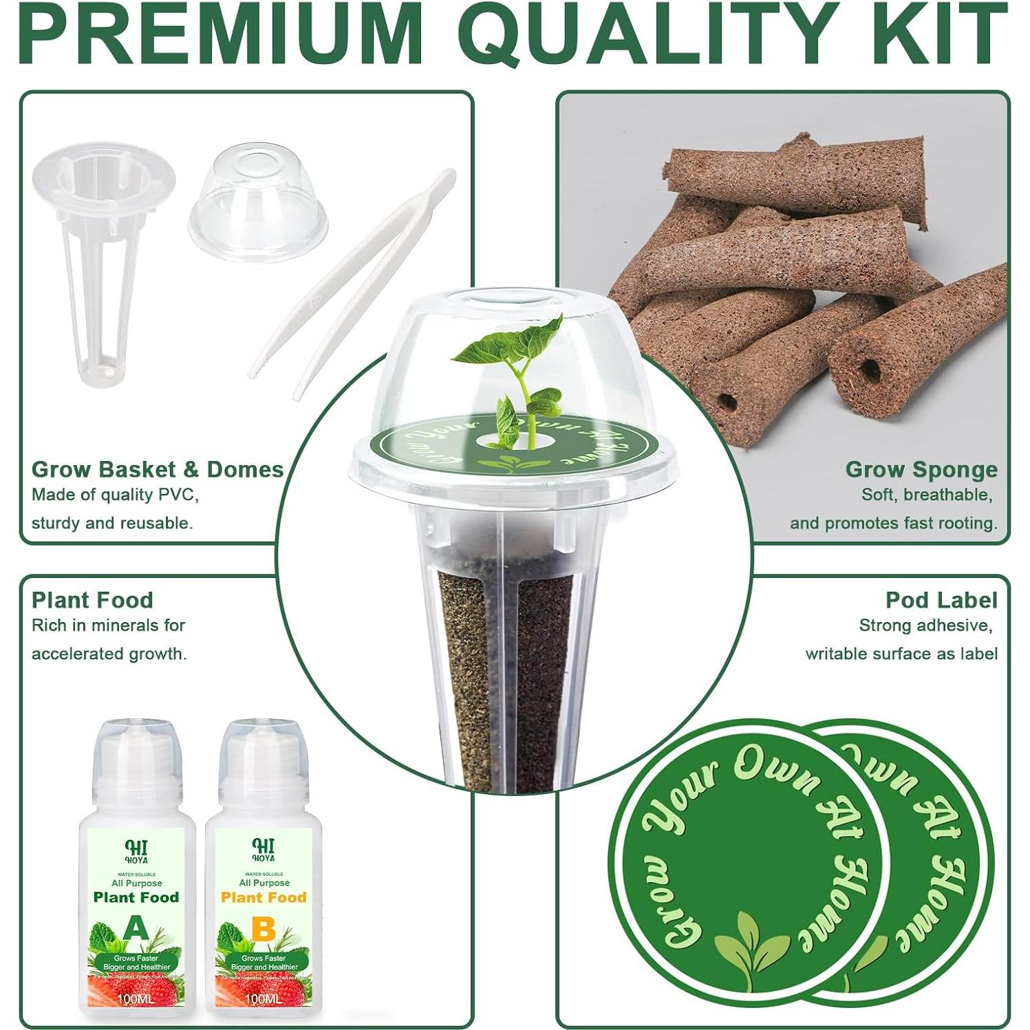 Kit de Cápsulas de Semillas Gourmet HiHOYA - 8 Variedades Hidropónicas