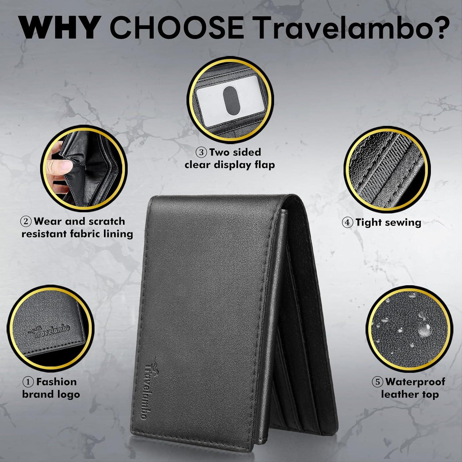 Billetera Minimalista Travelambo para Hombres con Bloqueo RFID
