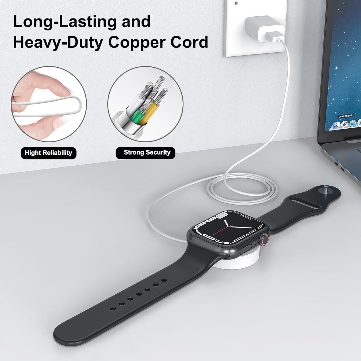 Cargador Magnético JUCDEKE para Apple Watch 1M Blanco