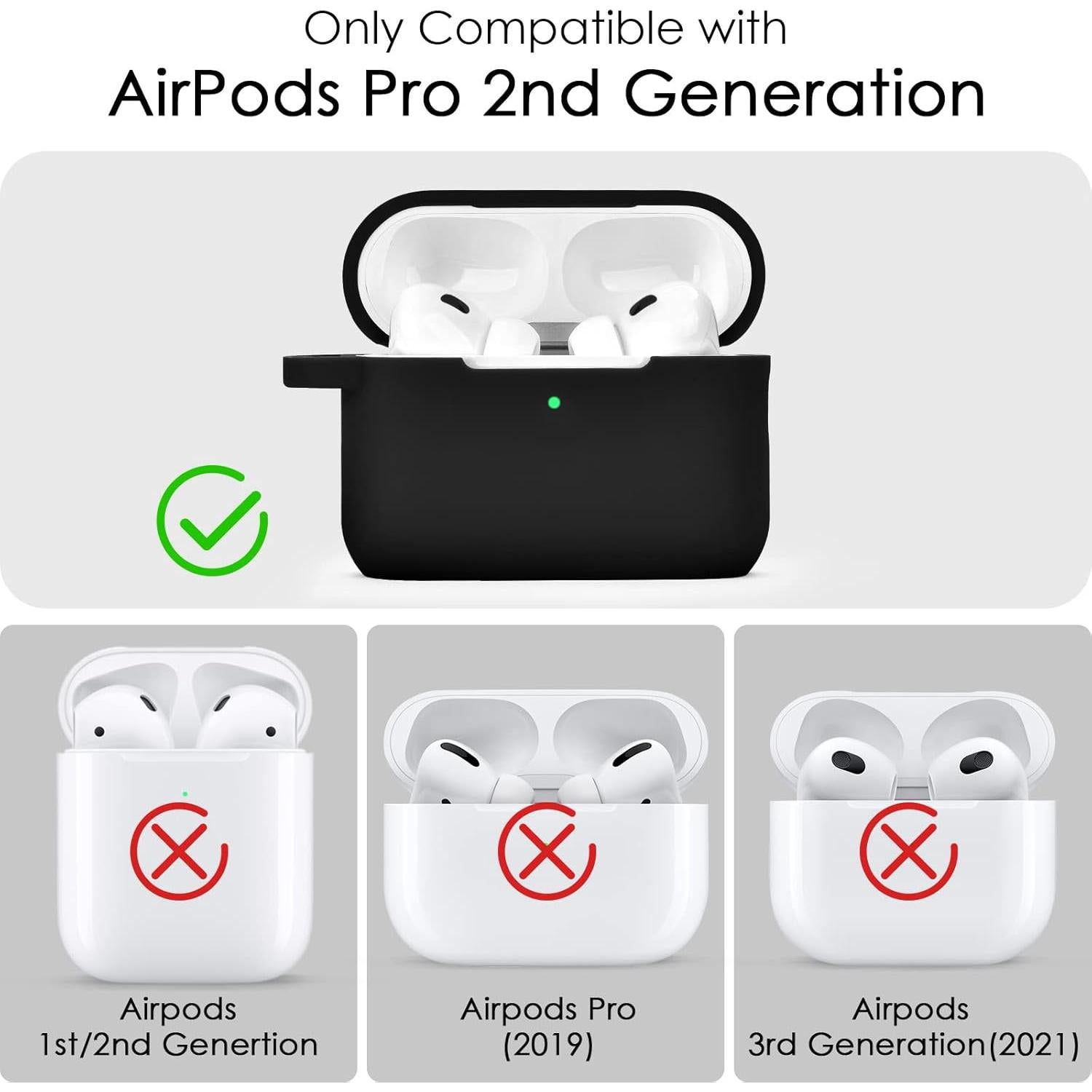 Funda Silicona VISOOM para AirPods Pro 2 - Color Negro