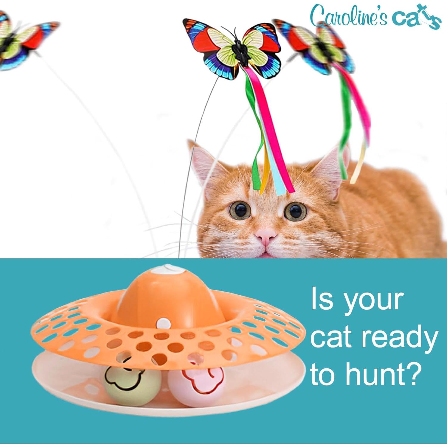 Juguete Interactivo para Gatos Caroline - Mariposa 2 en 1