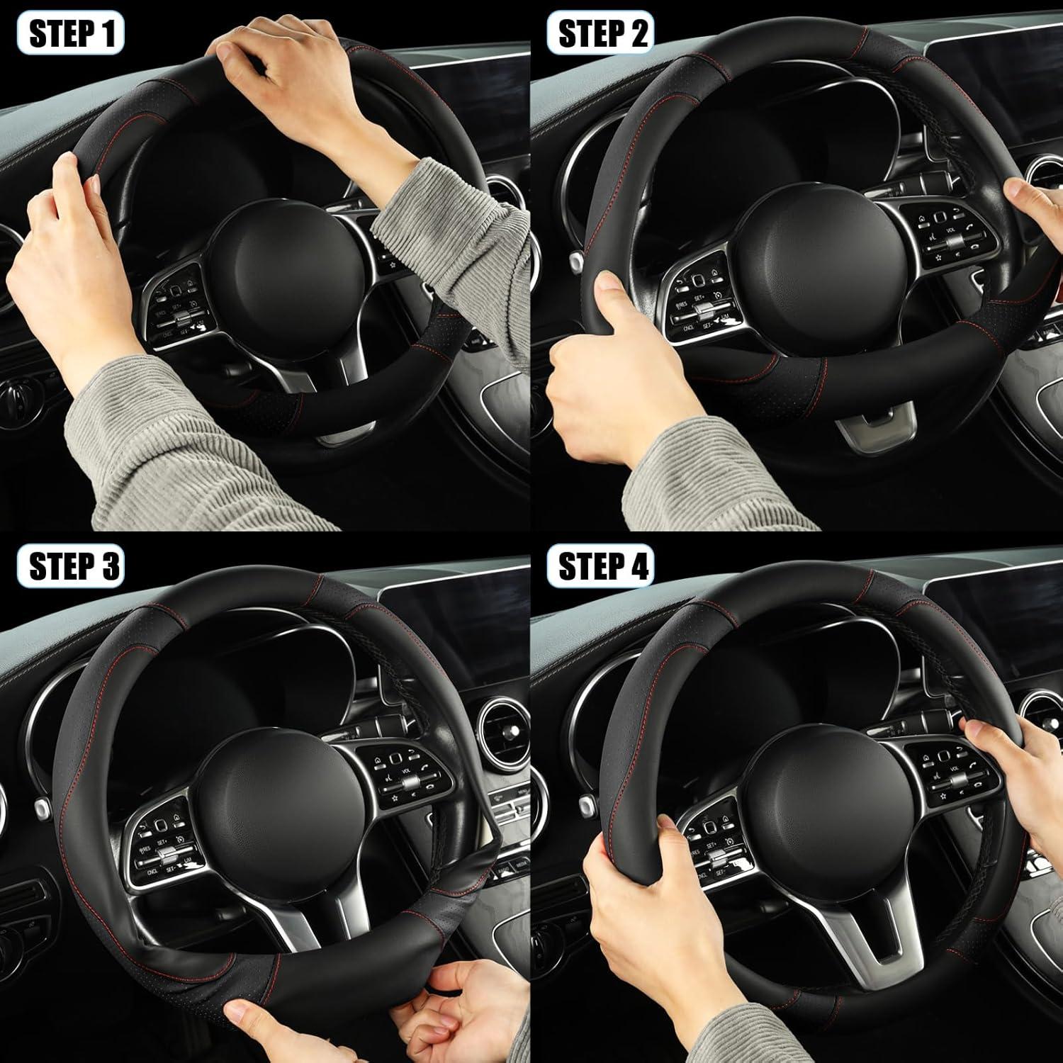 Funda de Volante Binsheo 15" Antideslizante Negro