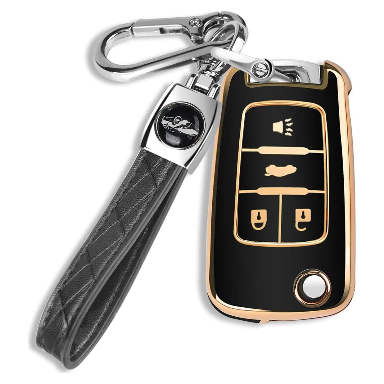 Cubierta de Llave Chevrolet 4 Botones TPU Negro - Xfl Jb