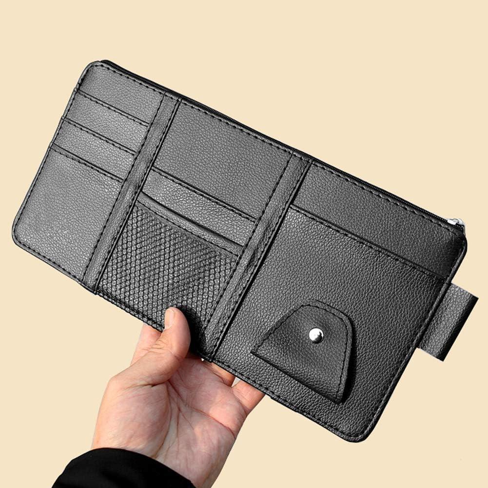 Organizador de Visera de Coche Pormasbenzer Negro Ultra Delgado