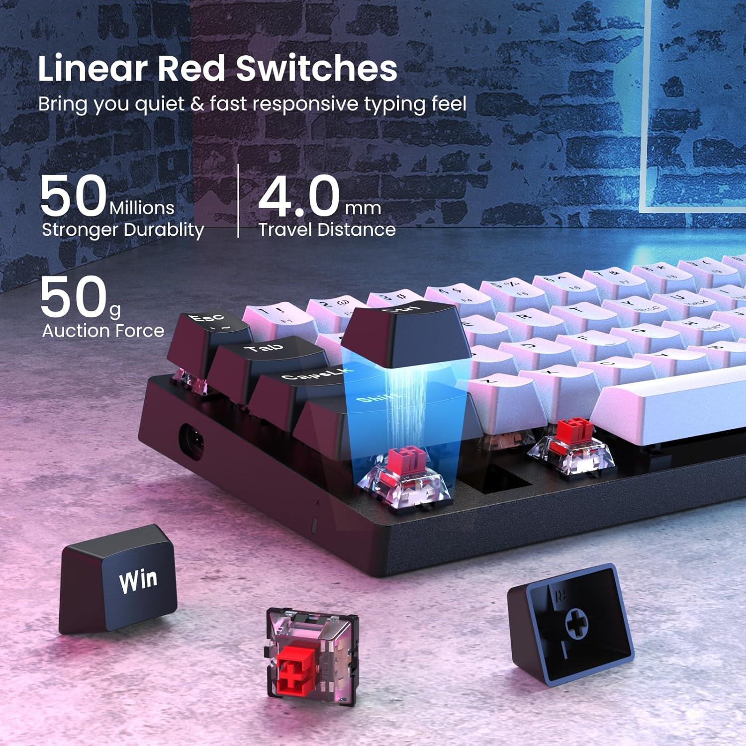 Teclado Mecánico Gaming CACKBIRD 60% Ergonómico USB LED