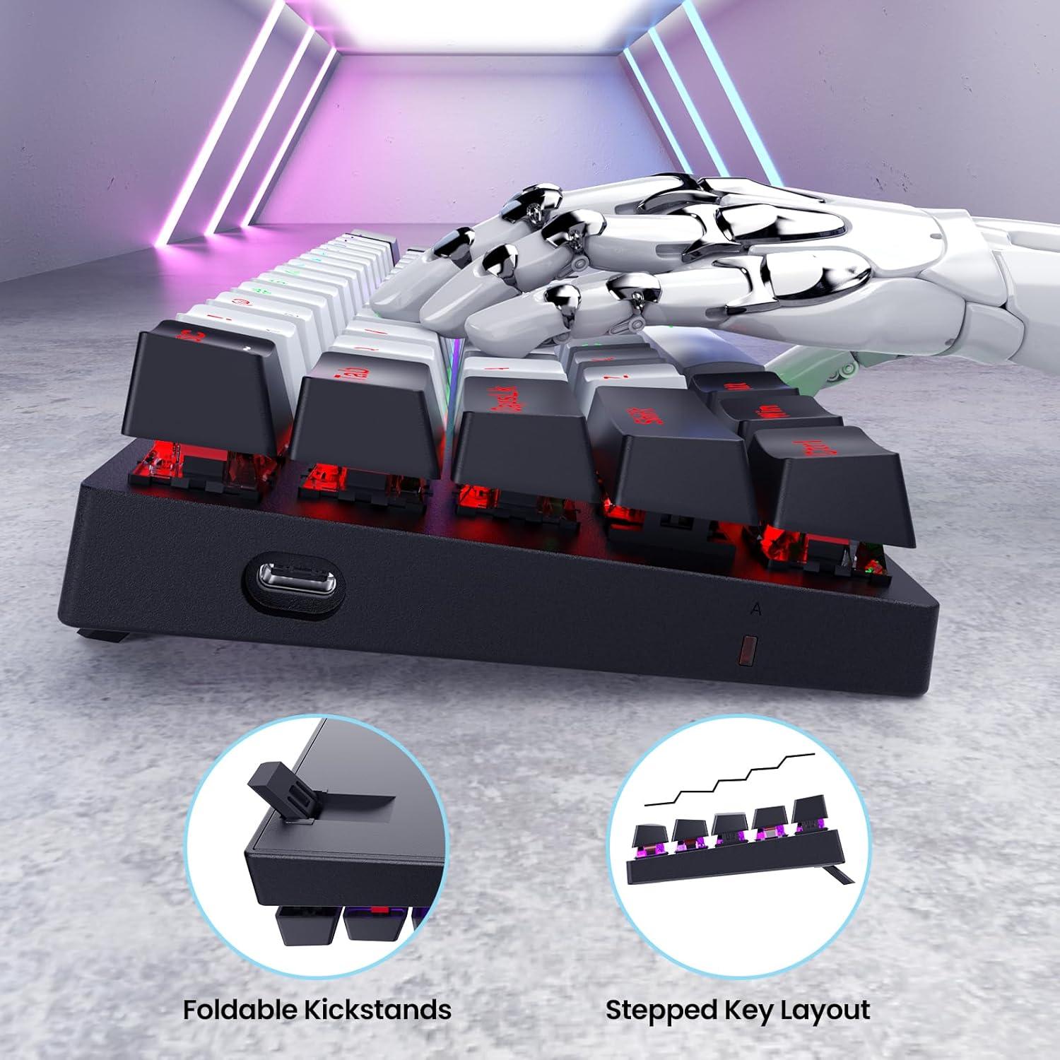 Teclado Mecánico Gaming CACKBIRD 60% Ergonómico USB LED