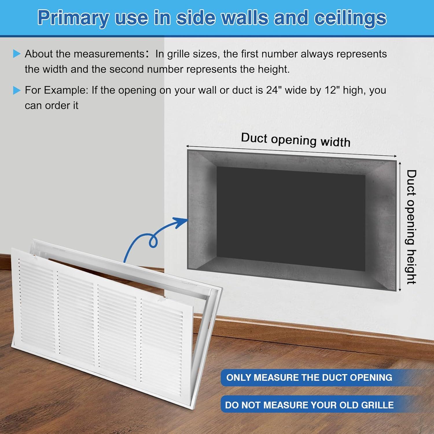 Rejilla de Filtro de Aire de Retorno Fancat 24x12 Acero Blanco