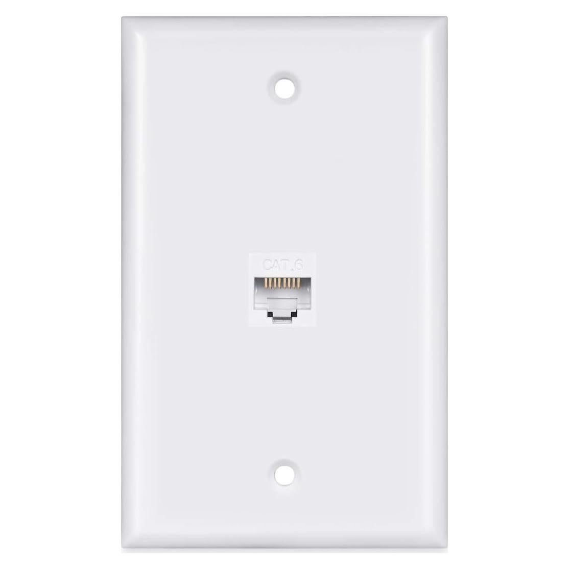 Placa de Pared Ethernet Cat6 Hembra a Hembra Phizli Blanca