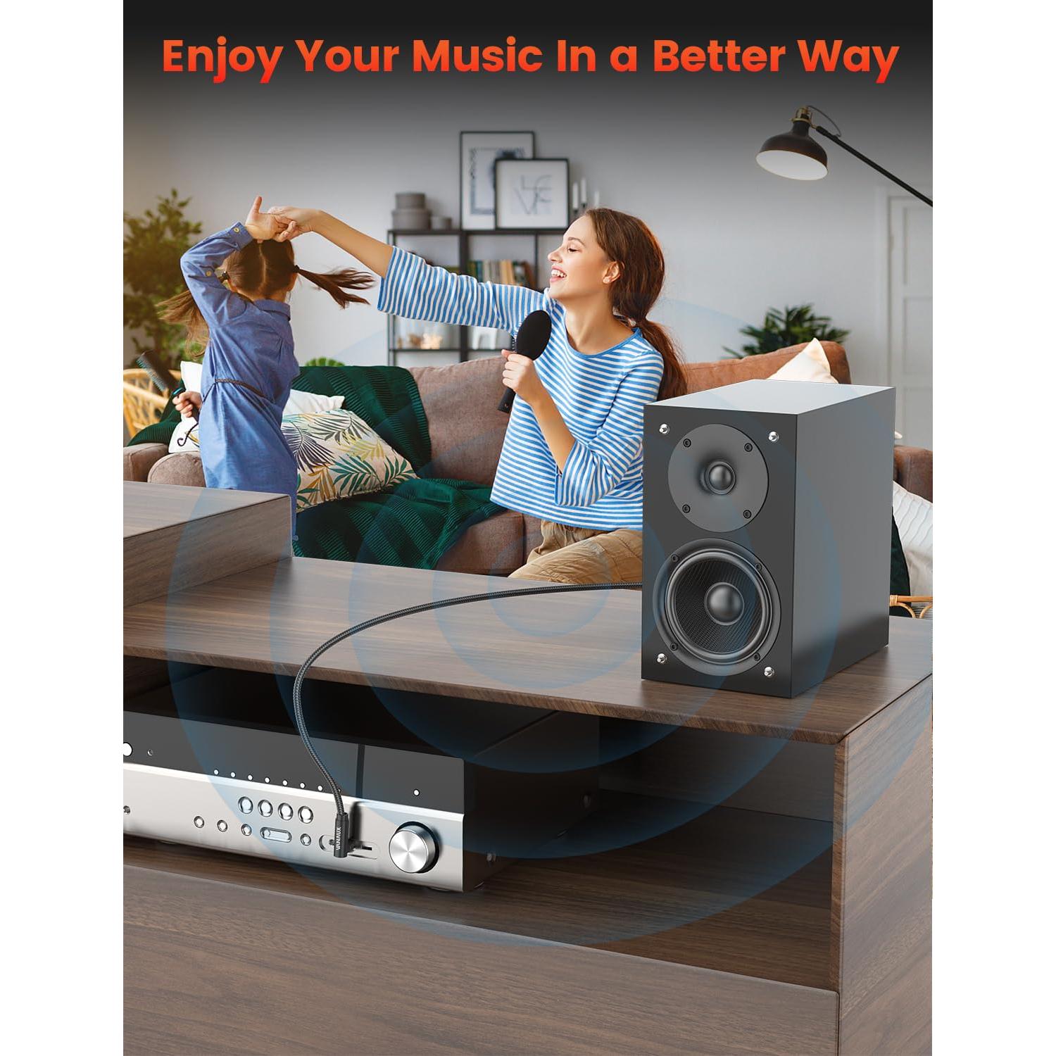 Cable RCA 90 Grados VANAUX Macho a Macho 1m para Audio