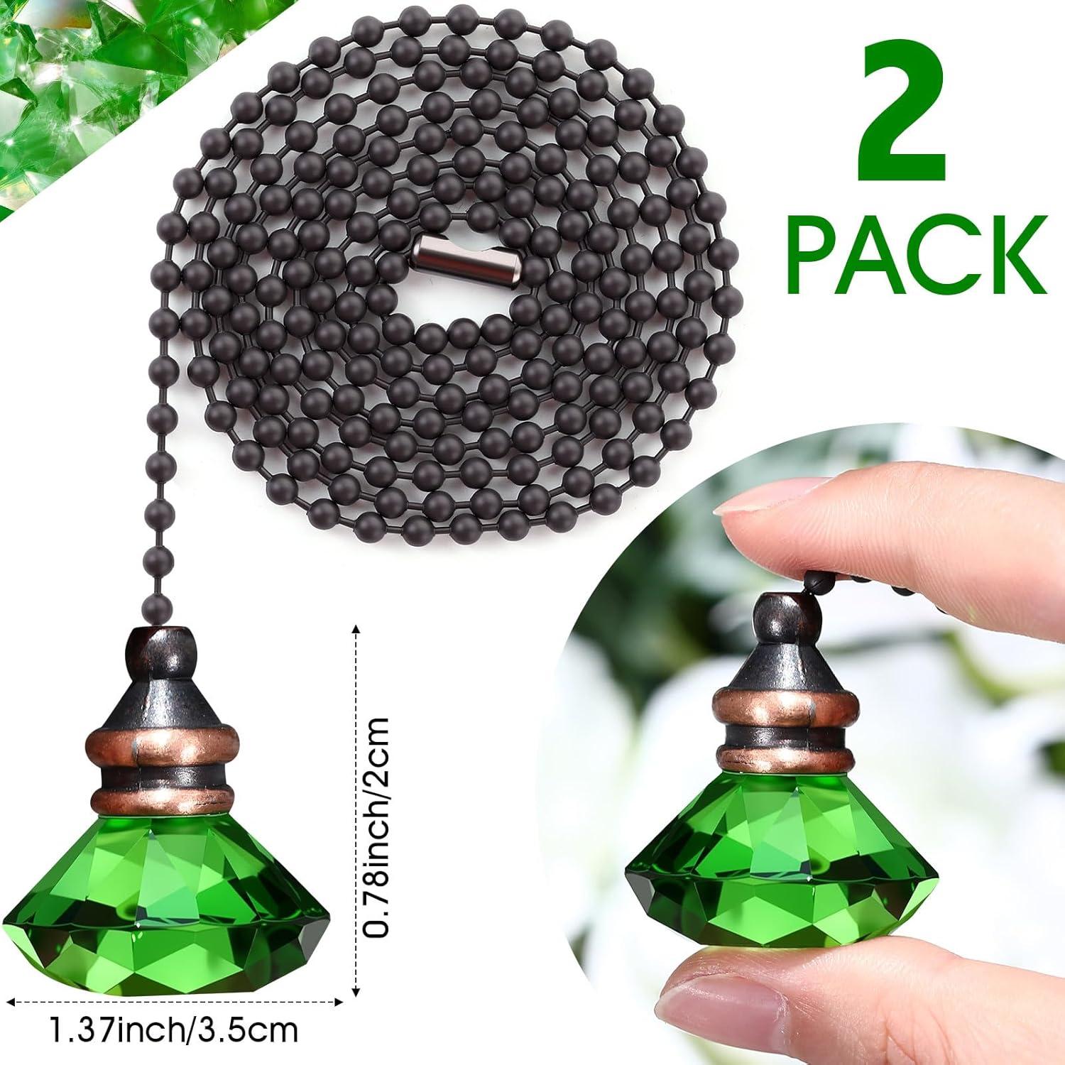 Cadena de Tirar JOVITEC 2 Piezas Cristal Verde 1m