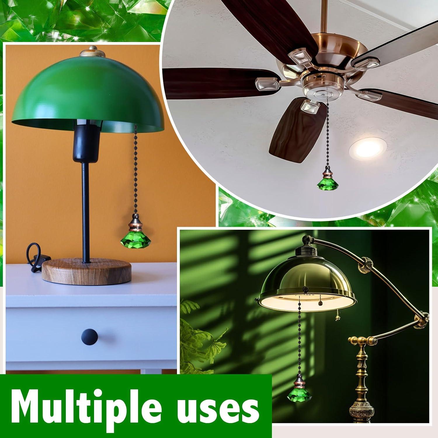 Cadena de Tirar JOVITEC 2 Piezas Cristal Verde 1m