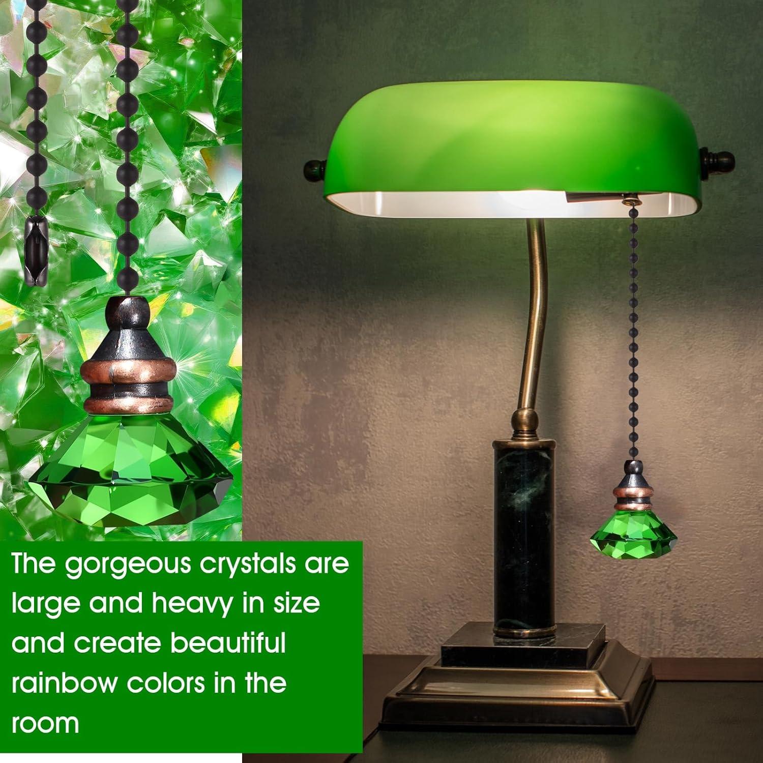 Cadena de Tirar JOVITEC 2 Piezas Cristal Verde 1m