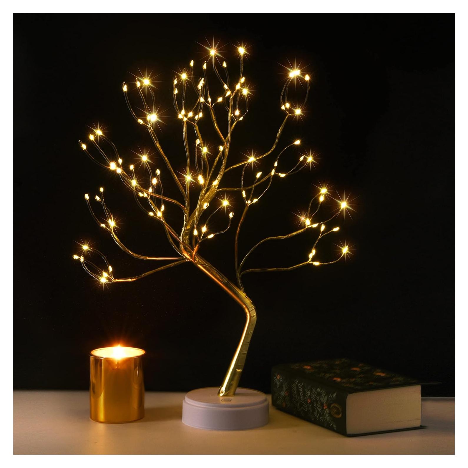 Lámpara de Árbol de Hadas ALFANITE 50.8cm 108 LEDs Dorada