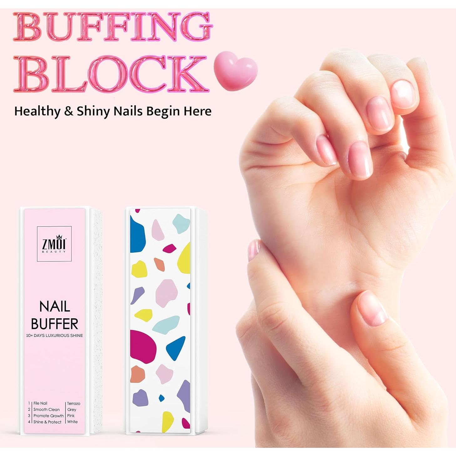 Bloque de Pulido de Uñas ZMOI - 2 Unidades 4 Vías Rosa