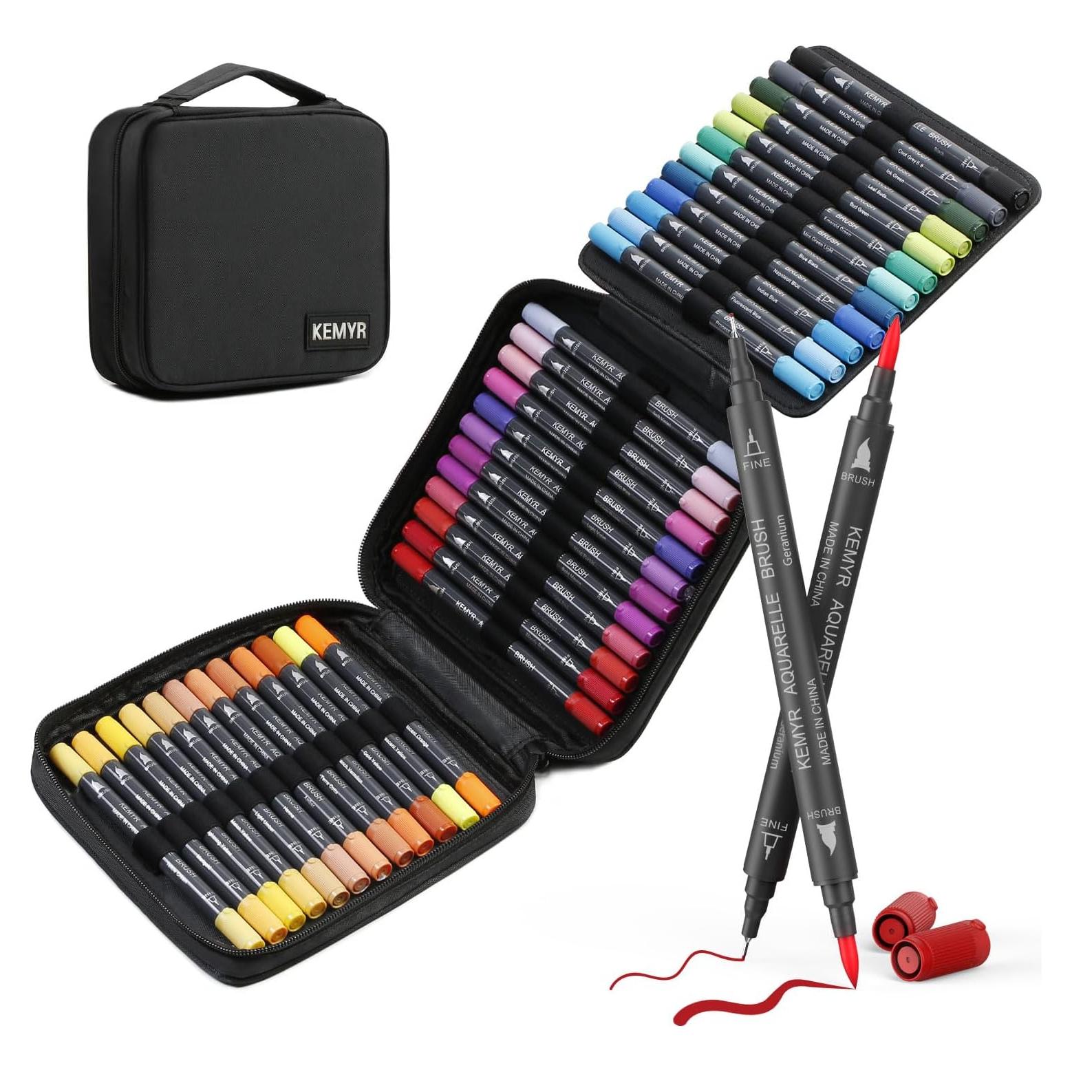 Set de 36 Marcadores Duales KEMYR Punta Fina y Pincel