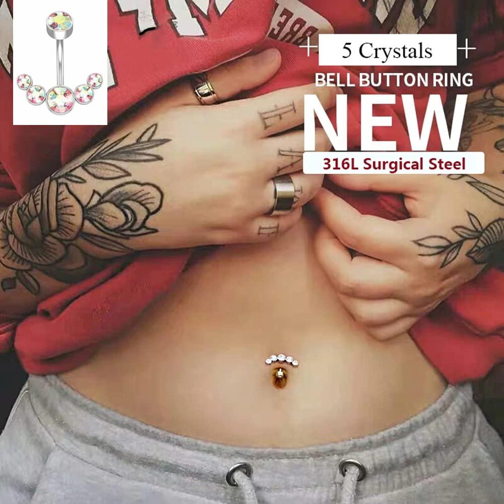 Kit de Piercing de Ombligo Prgislew Acero Inoxidable 14G