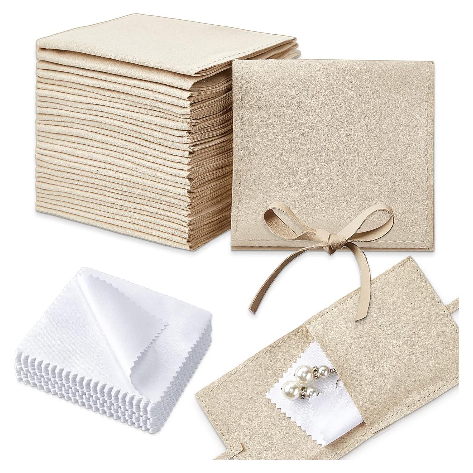 Berlune 30 Pcs Bolsa de Microfibra para Joyería 8x8 cm