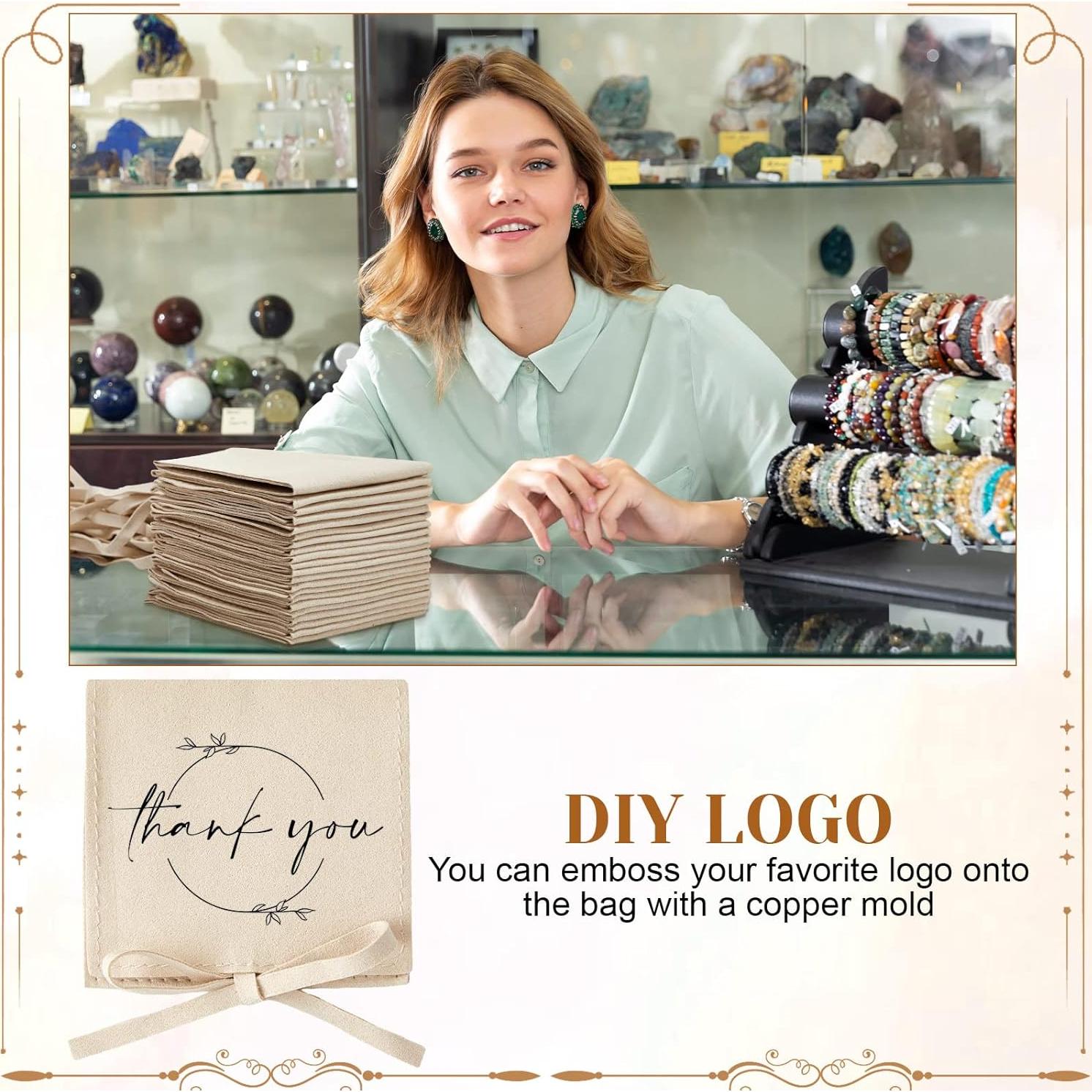 Berlune 30 Pcs Bolsa de Microfibra para Joyería 8x8 cm