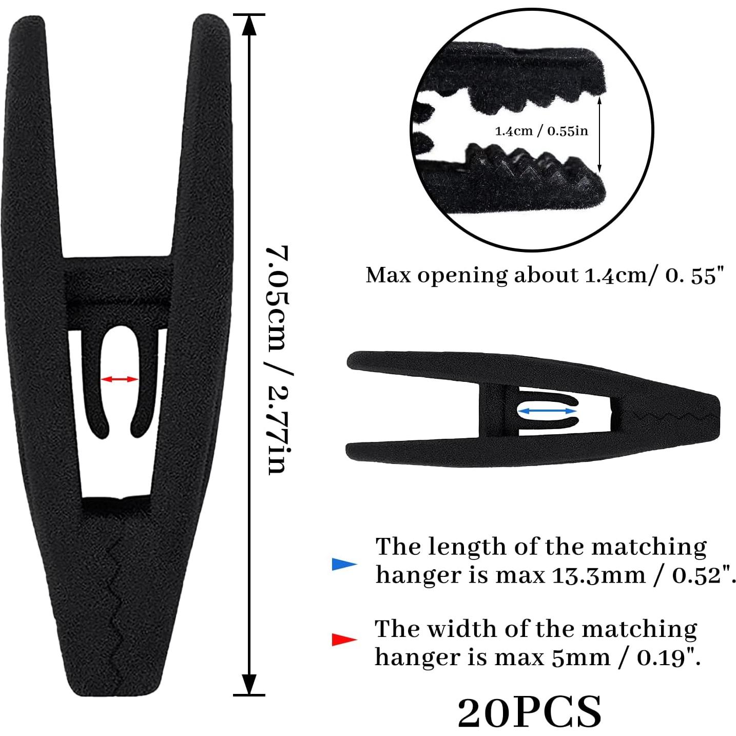 Clips de Terciopelo Negro Andiker 20 Piezas Antideslizantes