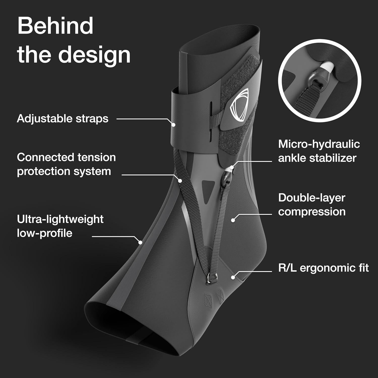 Funda de Tobillo Compresiva Betterguards 2.0 - Negro XXL Izquierdo