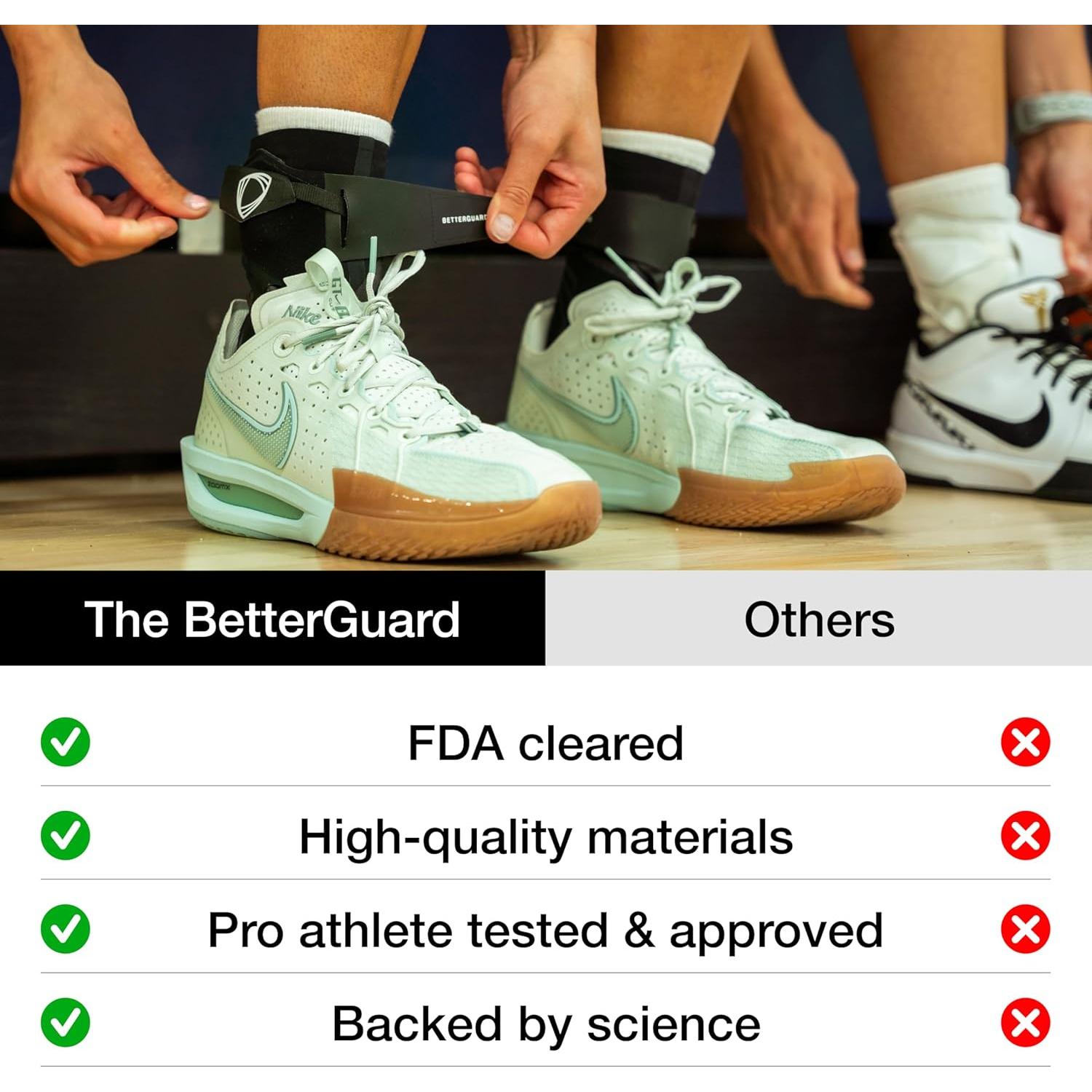 Funda de Tobillo Compresiva Betterguards 2.0 - Negro XXL Izquierdo