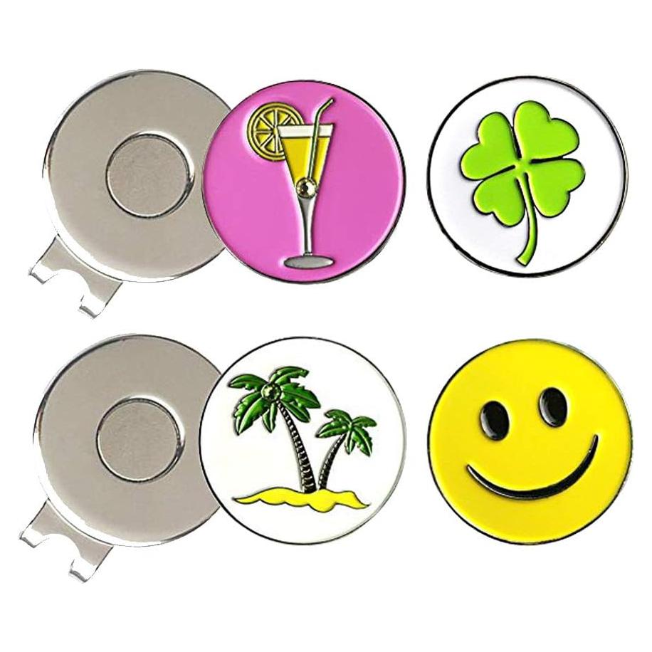 Clip de Sombrero de Golf PINMEI con 4 Marcadores de Pelotas