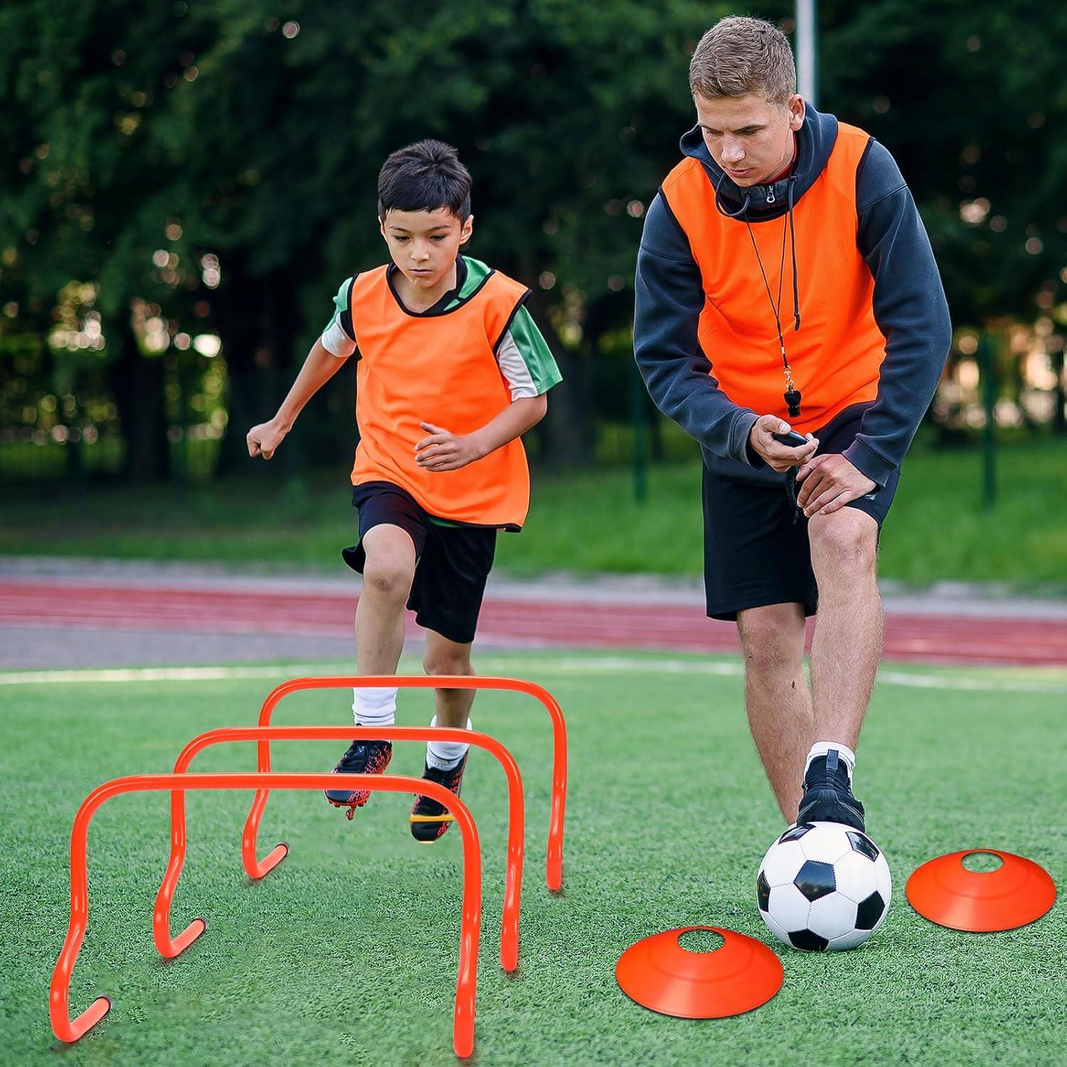 Conjunto de Vallas de Agilidad y Conos Gemscream 12 Pcs Naranja