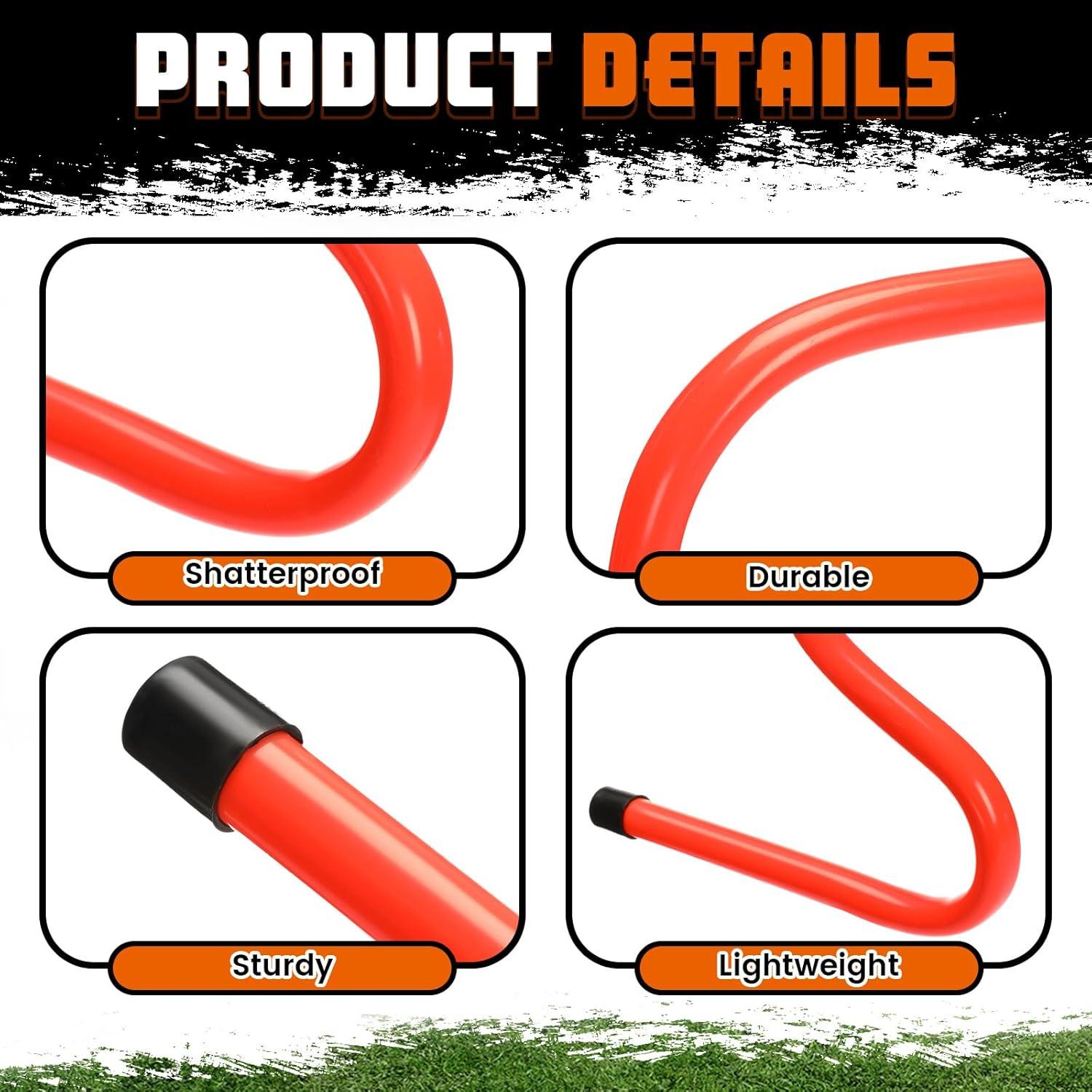 Conjunto de Vallas de Agilidad y Conos Gemscream 12 Pcs Naranja