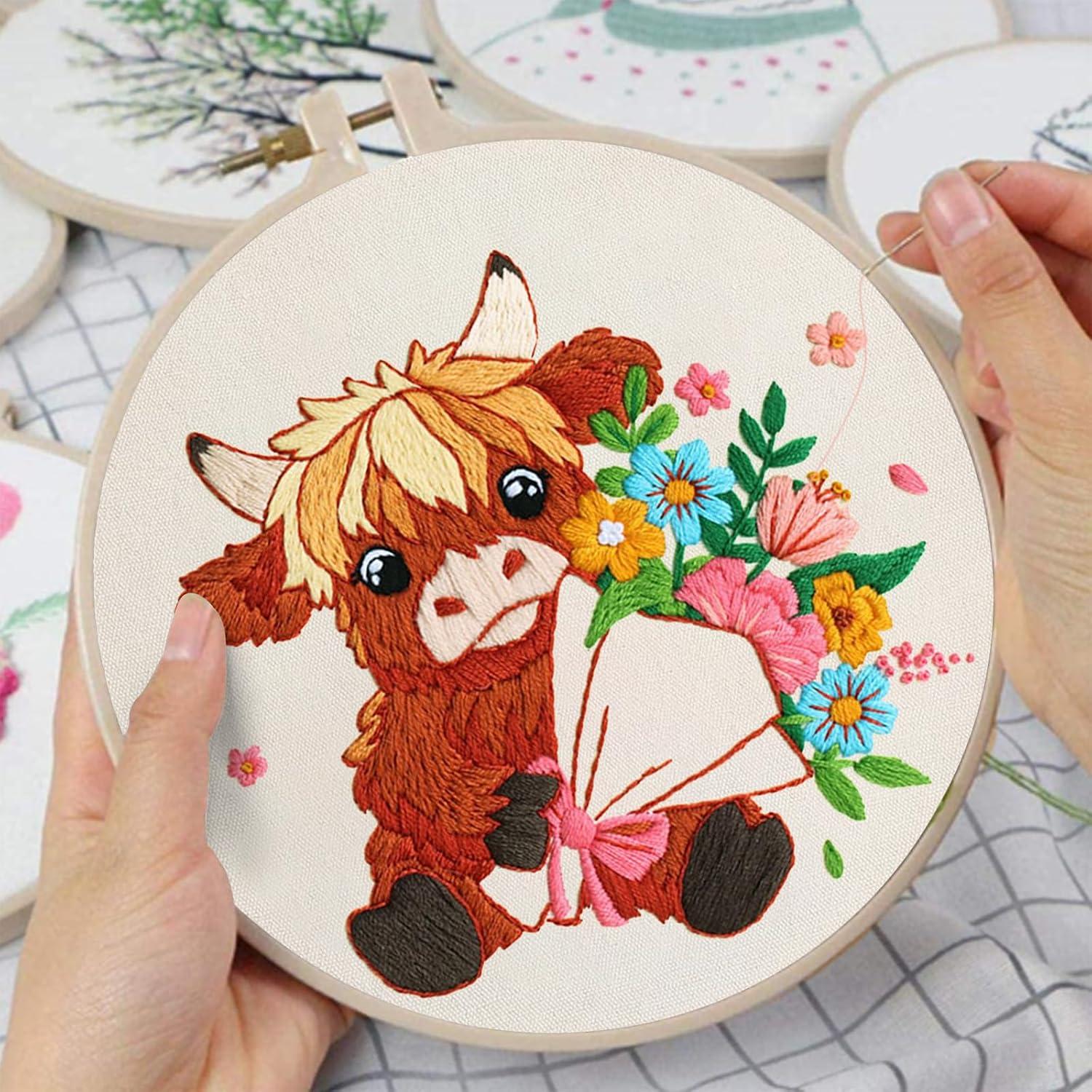 Kit de Bordado de Vaca Nuberlic para Principiantes - Punto de Cruz