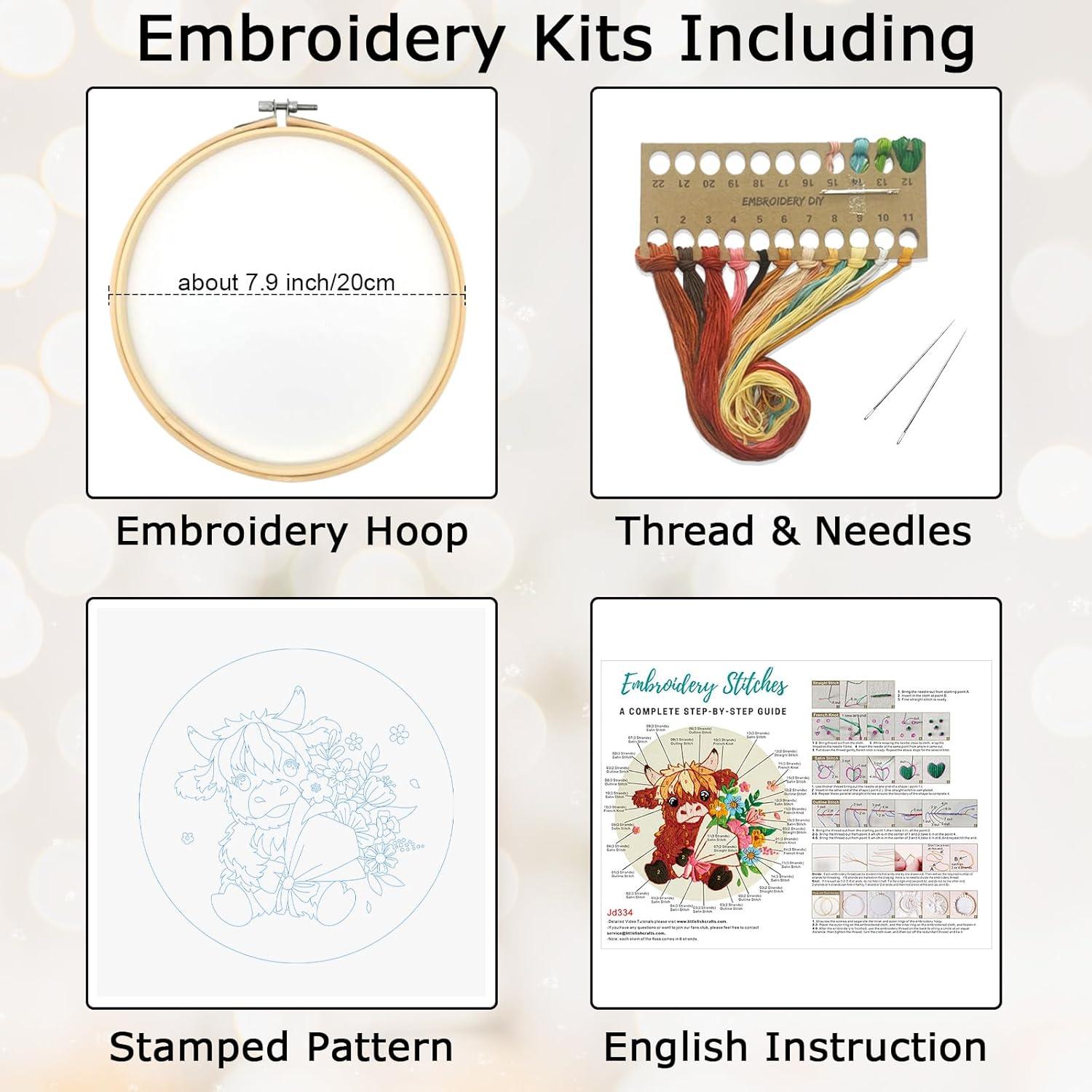 Kit de Bordado de Vaca Nuberlic para Principiantes - Punto de Cruz