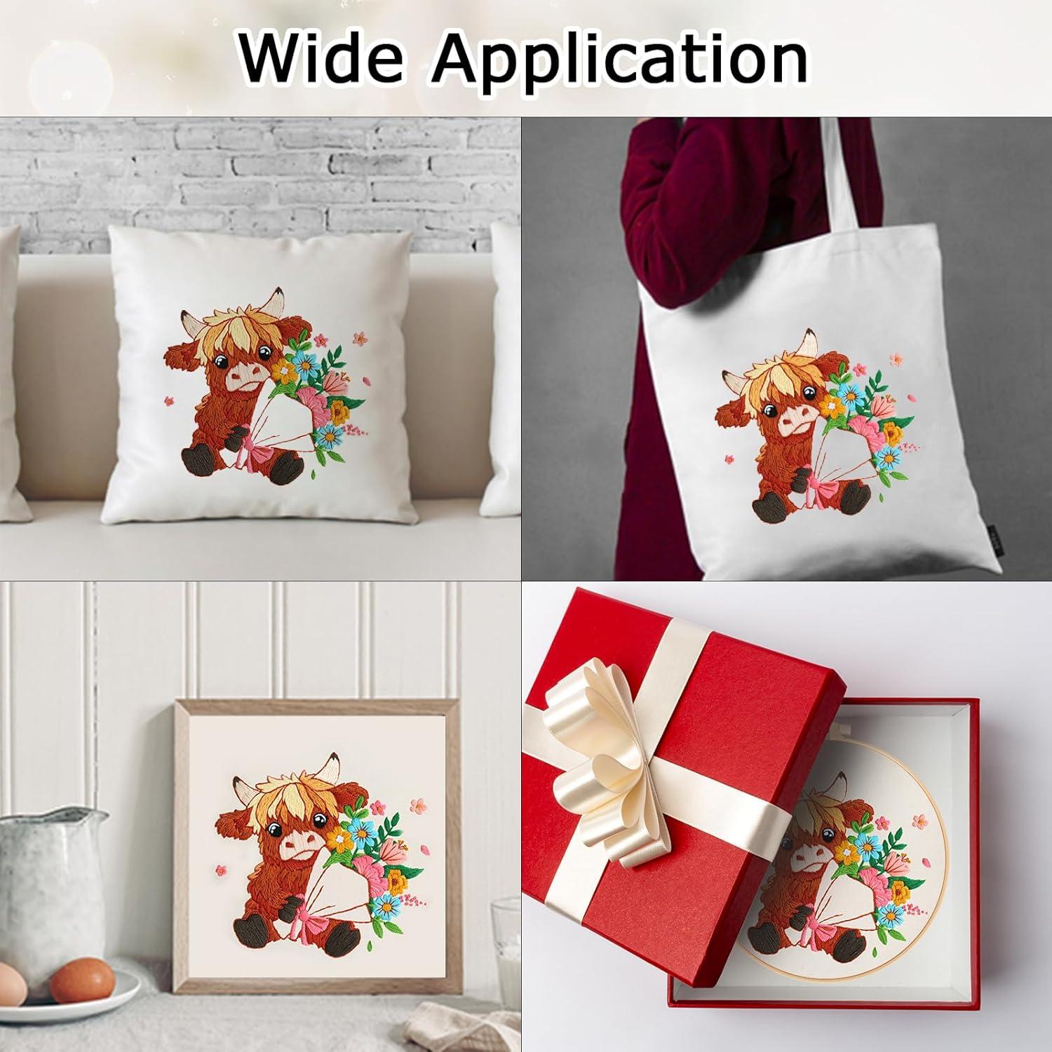 Kit de Bordado de Vaca Nuberlic para Principiantes - Punto de Cruz