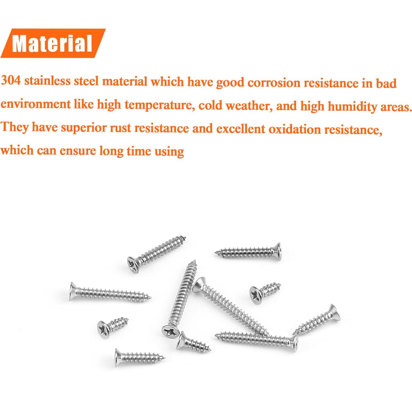 Juego de Tornillos de Madera HELIFOUNER 240 Piezas Acero Inoxidable