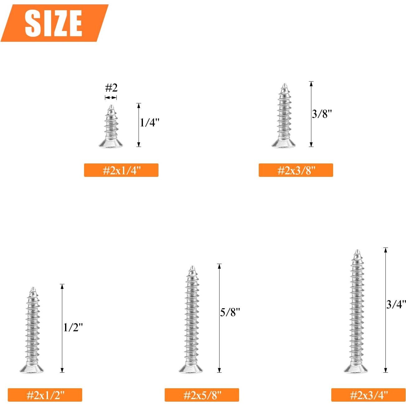 Juego de Tornillos de Madera HELIFOUNER 240 Piezas Acero Inoxidable