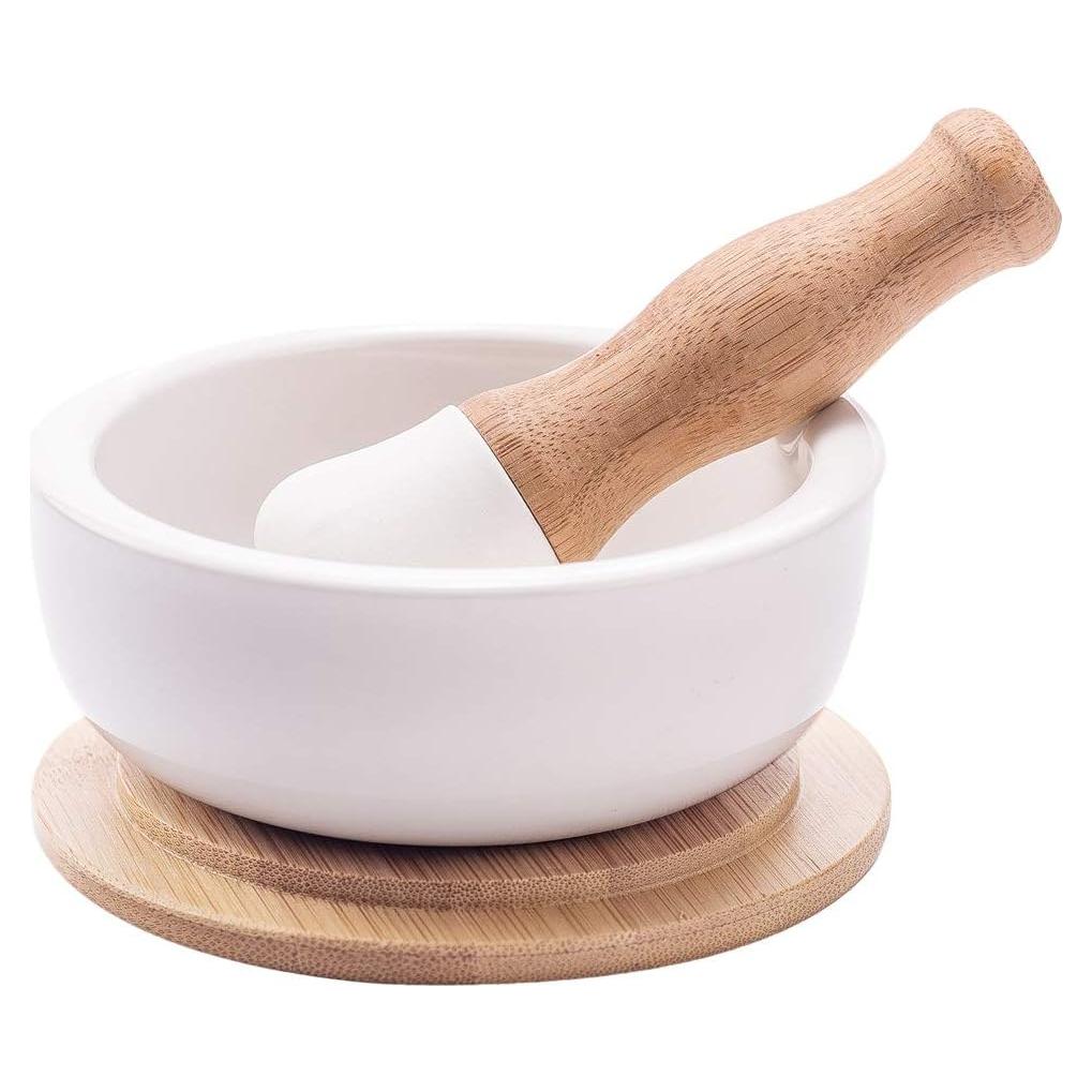 Mortero y Mano de Mortero E-liu de Porcelana 11.9 cm - Multiusos