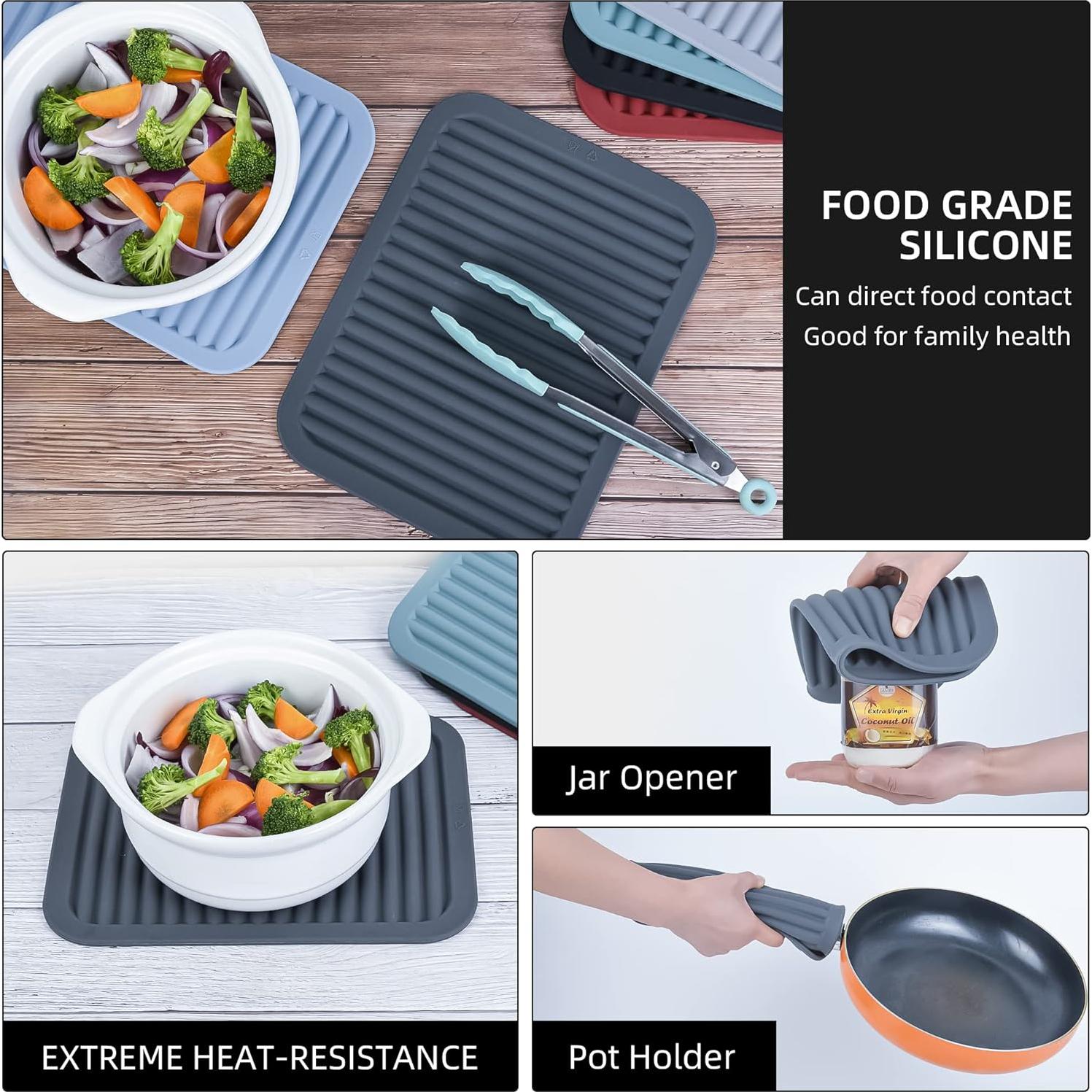 Trivetes de Silicona IFFMYJB Grandes Antideslizantes - Juego de 2