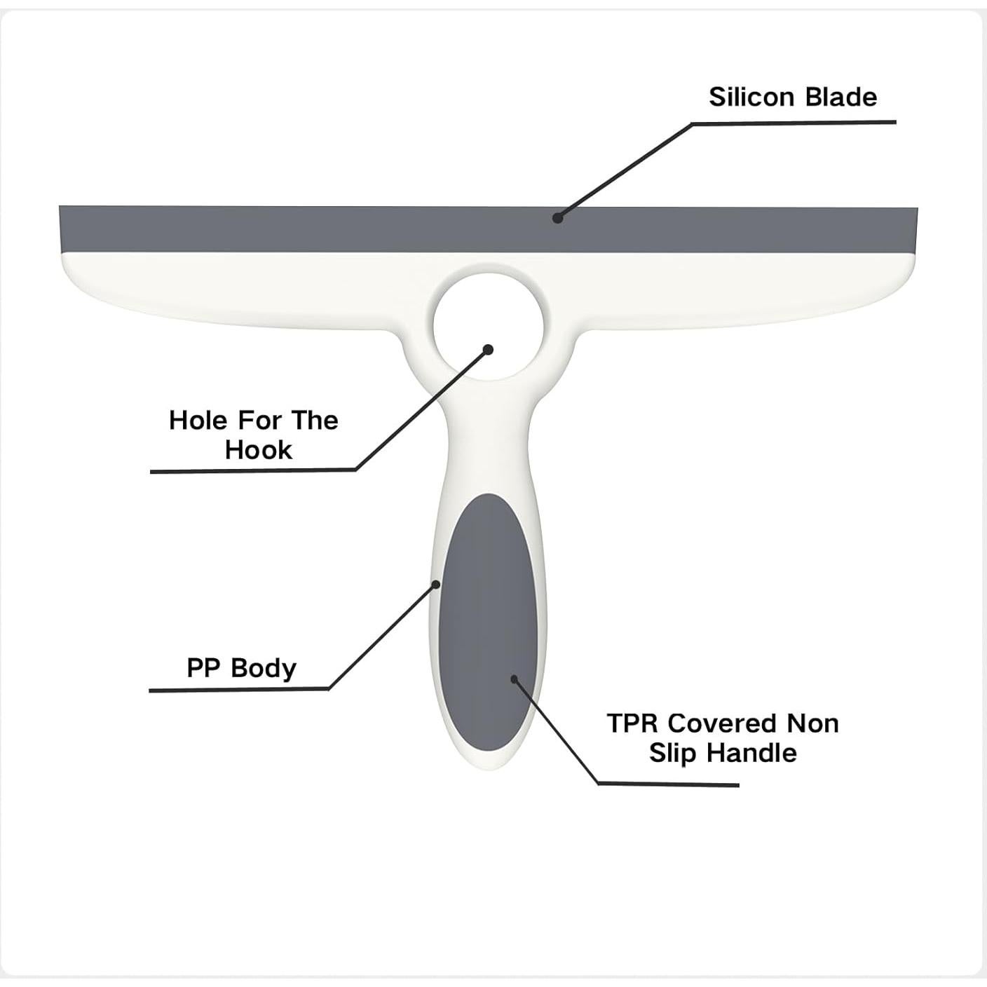 Raspador de Ducha EHOMGUI 25.4 cm - Paquete de 2 Gris