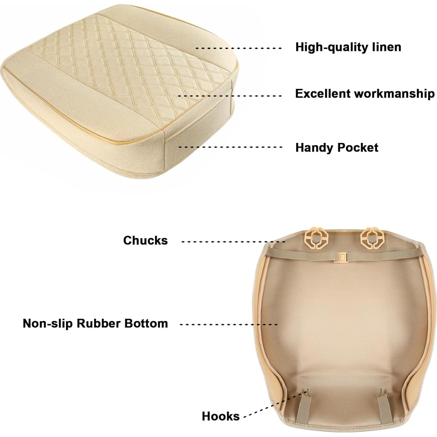 Cubierta de Asiento Delantera West Llama Beige Antideslizante