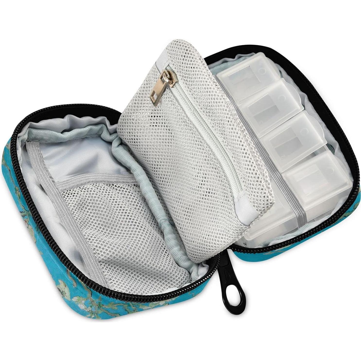 Organizador de Pastillas QwThum 7 Días Gran Capacidad Flor de Almendra